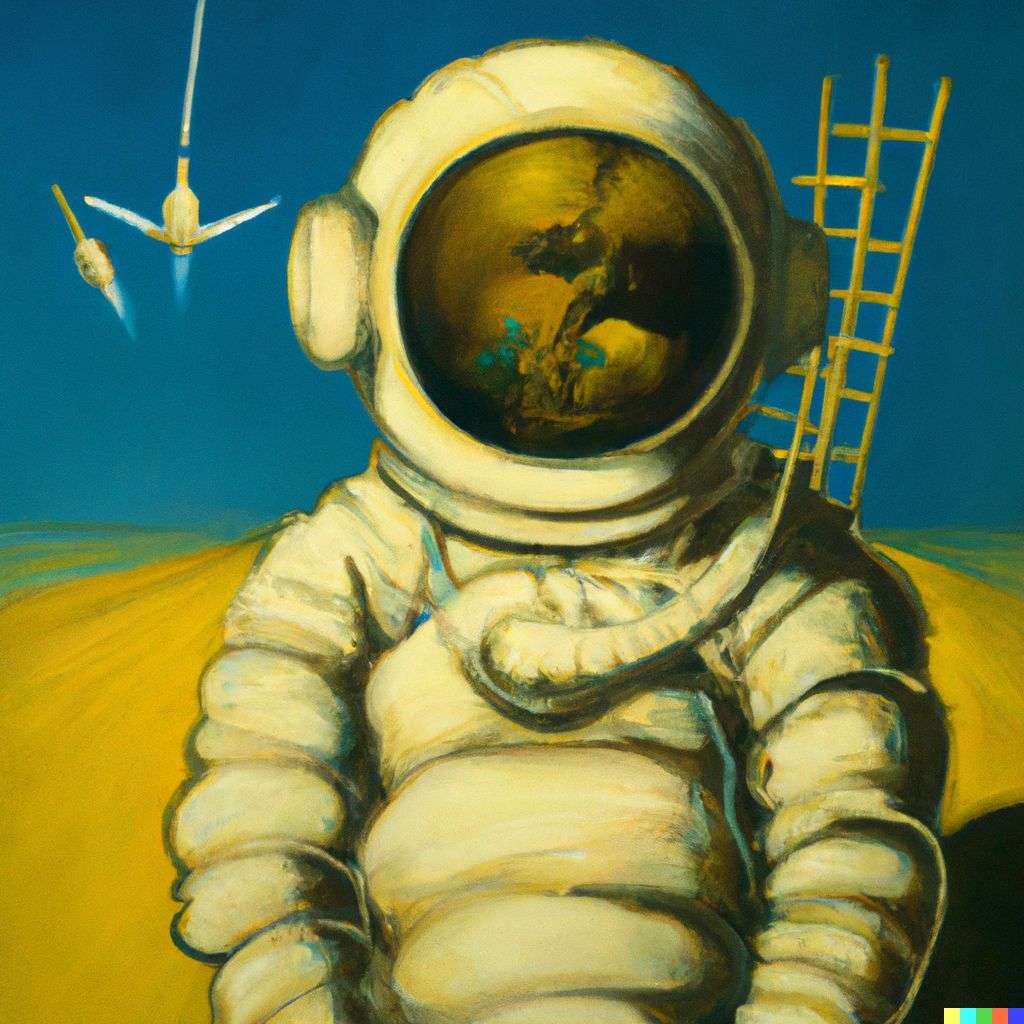 an astronaut, painting by Salvador Dali